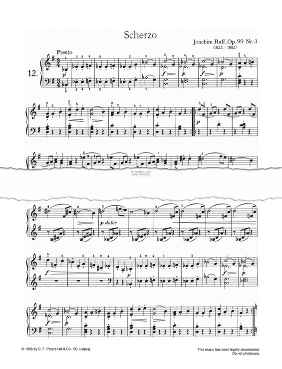 Produktgalerie: Seite 1 von 1 Scherzo, Op. 99, Joachim Raff, Klavier