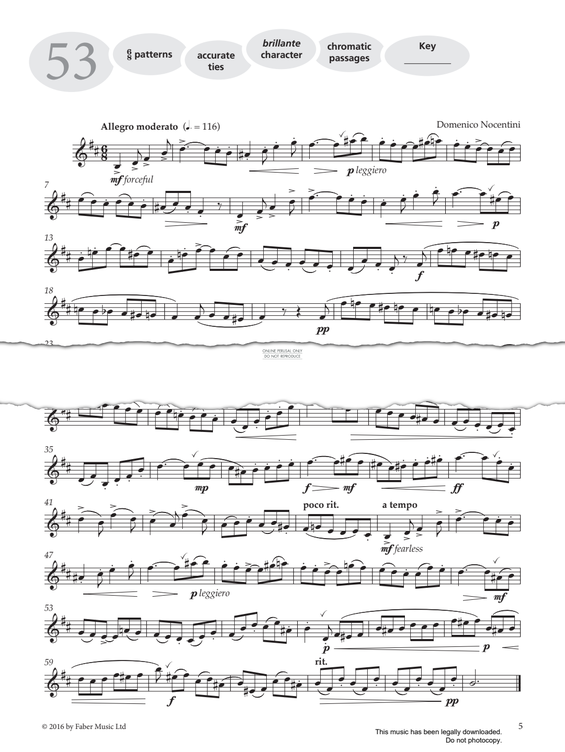 Product gallery: Page 1 of 1 Study No.53 'Allegro Moderato' (from 'More Graded Studies For Saxophone Book Two'), Domenico Nocentini