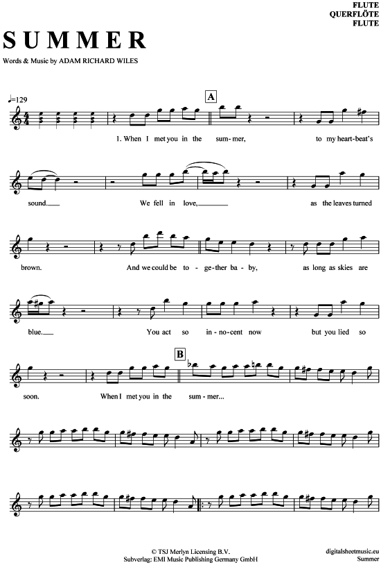 Product gallery: Page 1 of 4 Summer , Harris, Calvin, (transverse flute)