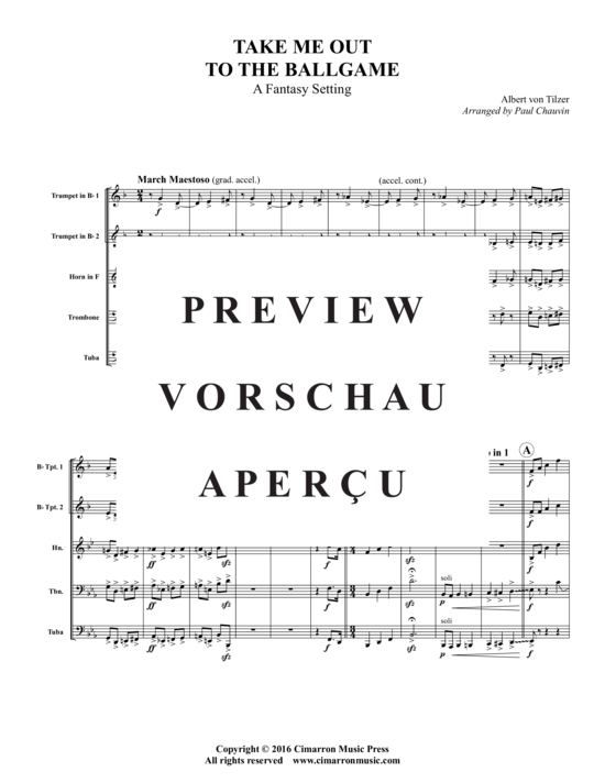 Produktgalerie: Seite 2 von 21 Take Me Out to the Ballgame , , (Blechbläserquintett)