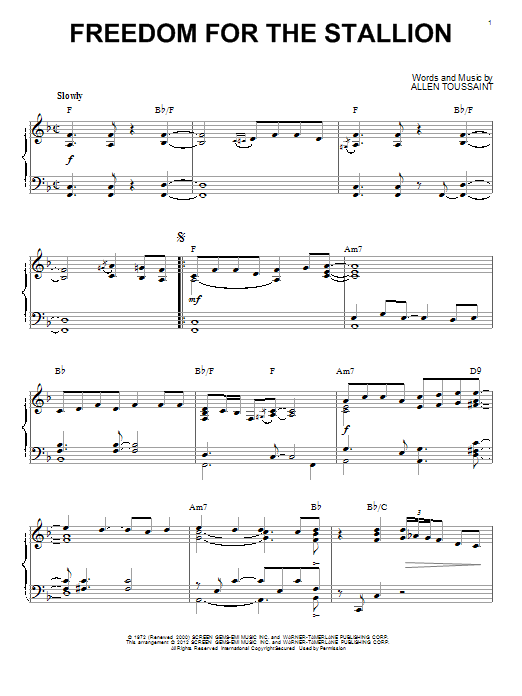 Product gallery: Page 1 of 1 Freedom For The Stallion (arr. Brent Edstrom), Allen Toussaint