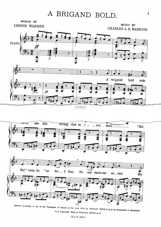 Produktgalerie: Seite 1 von 1 A Brigand Bold, Charles A.E. Harriss, Gesang, Klavier
