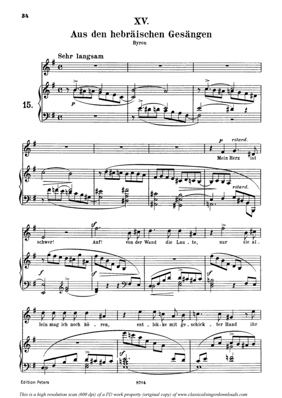 Product picture to: Aus den hebräïschen Gesängen, Op.25 No.13Robert Schumann