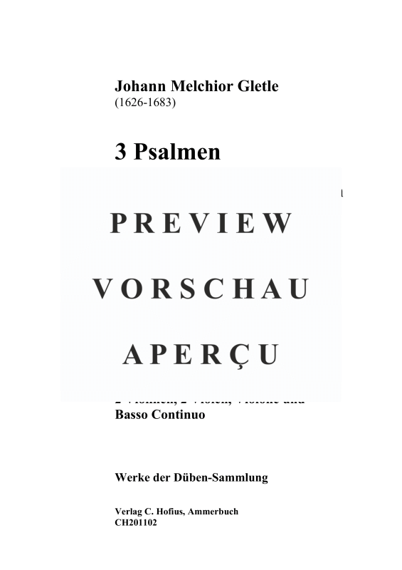 gallery: 3 Psalmen (Psalm 116: Laudate Dominum / Psalm 122: Laetatus sum / Psalm 147: Lauda Jerusalem), , (Gemischtes Ensemble 5 Vokalstimmen, Streicher/Bläser und BC)