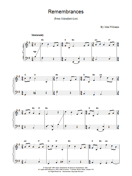 Product gallery: Page 1 of 1 Remembrances, John Williams