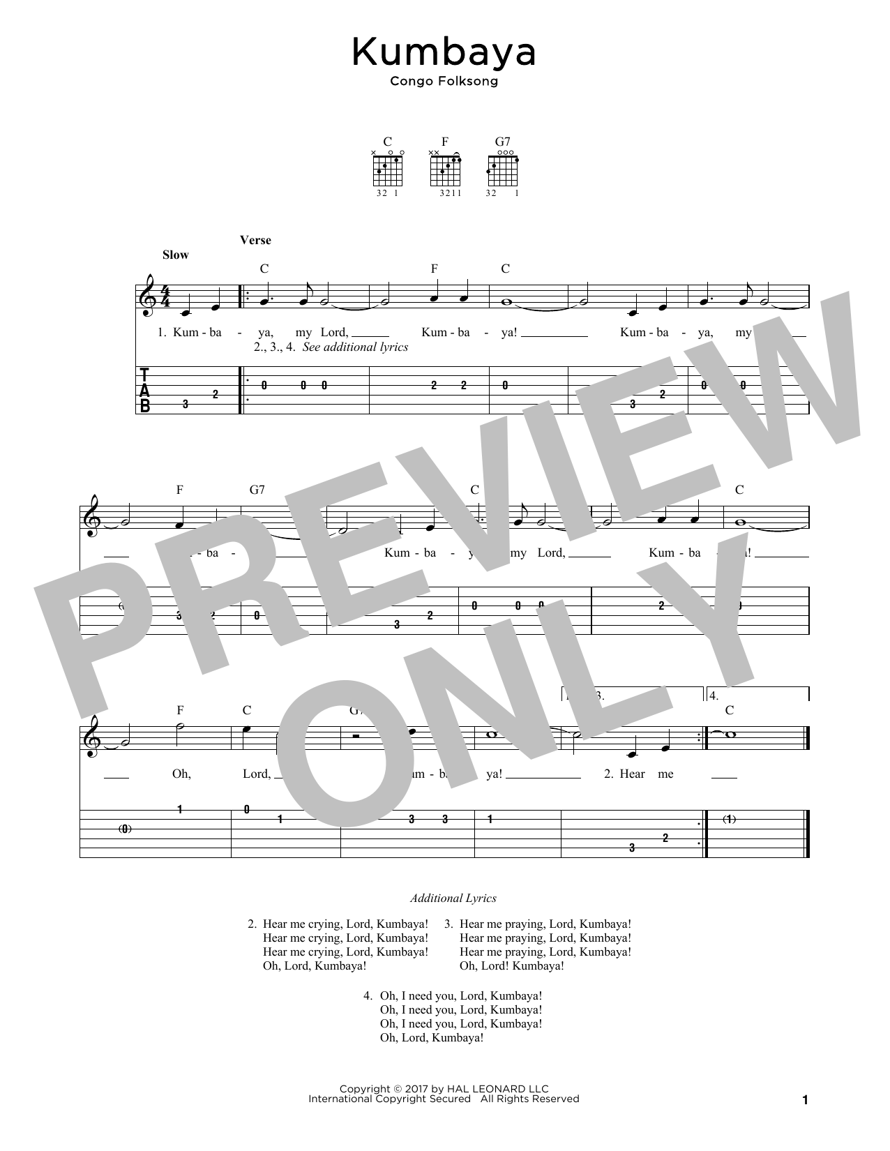 Product gallery: Page 1 of 1 Kumbaya, Congo Folksong