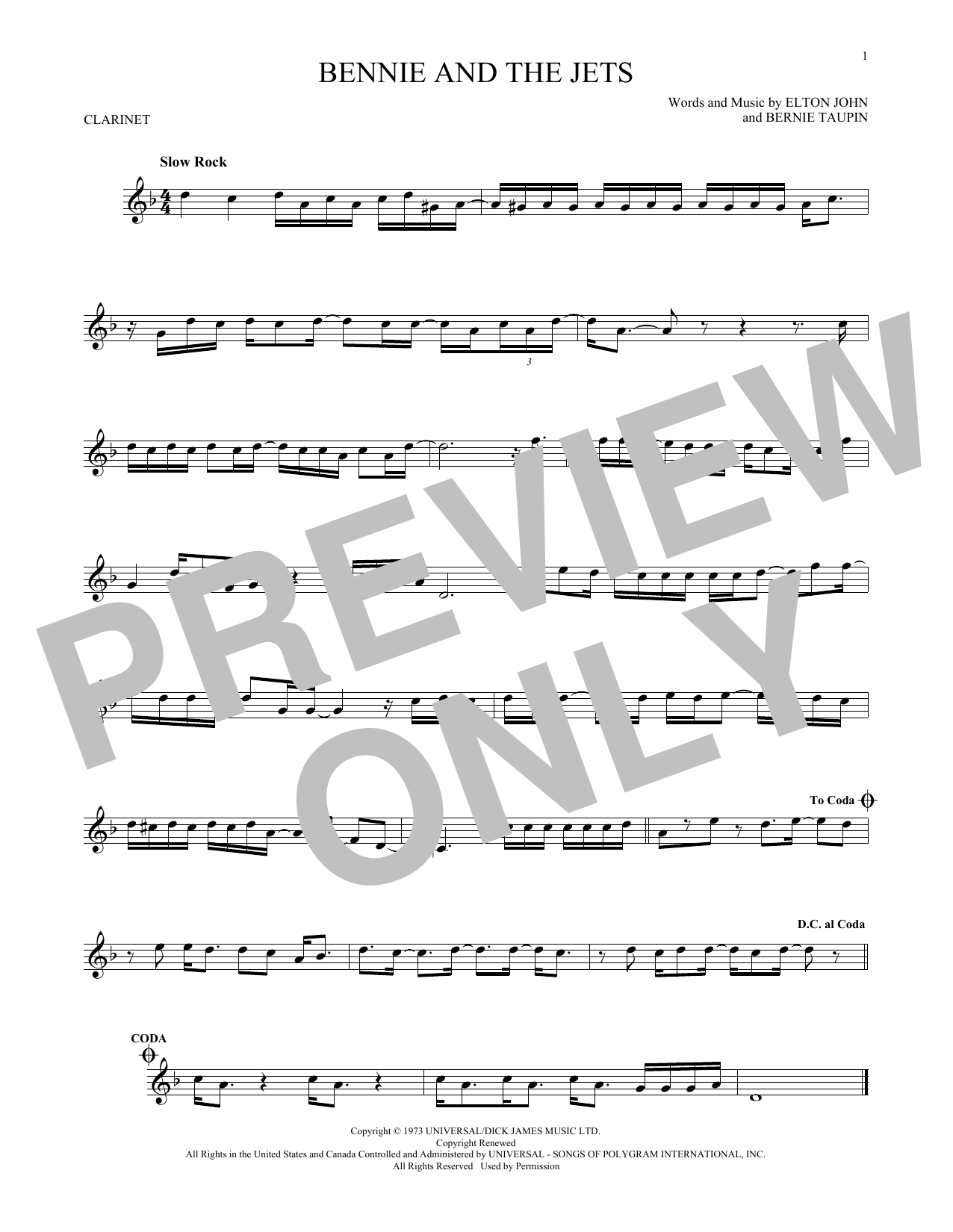 Product gallery: Page 1 of 1 Bennie And The Jets, Elton John