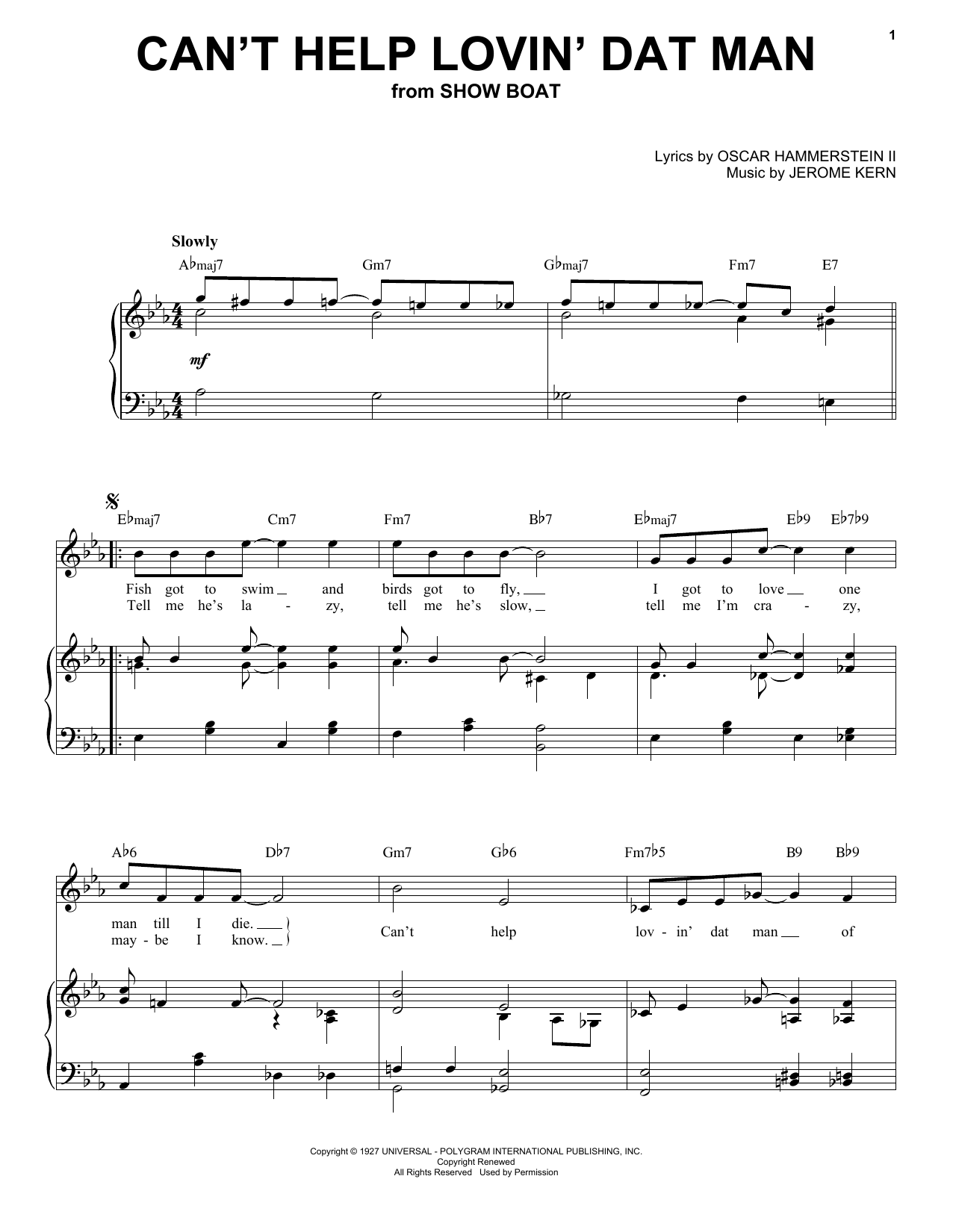 Product gallery: Page 1 of 1 Can't Help Lovin' Dat Man, Jerome Kern