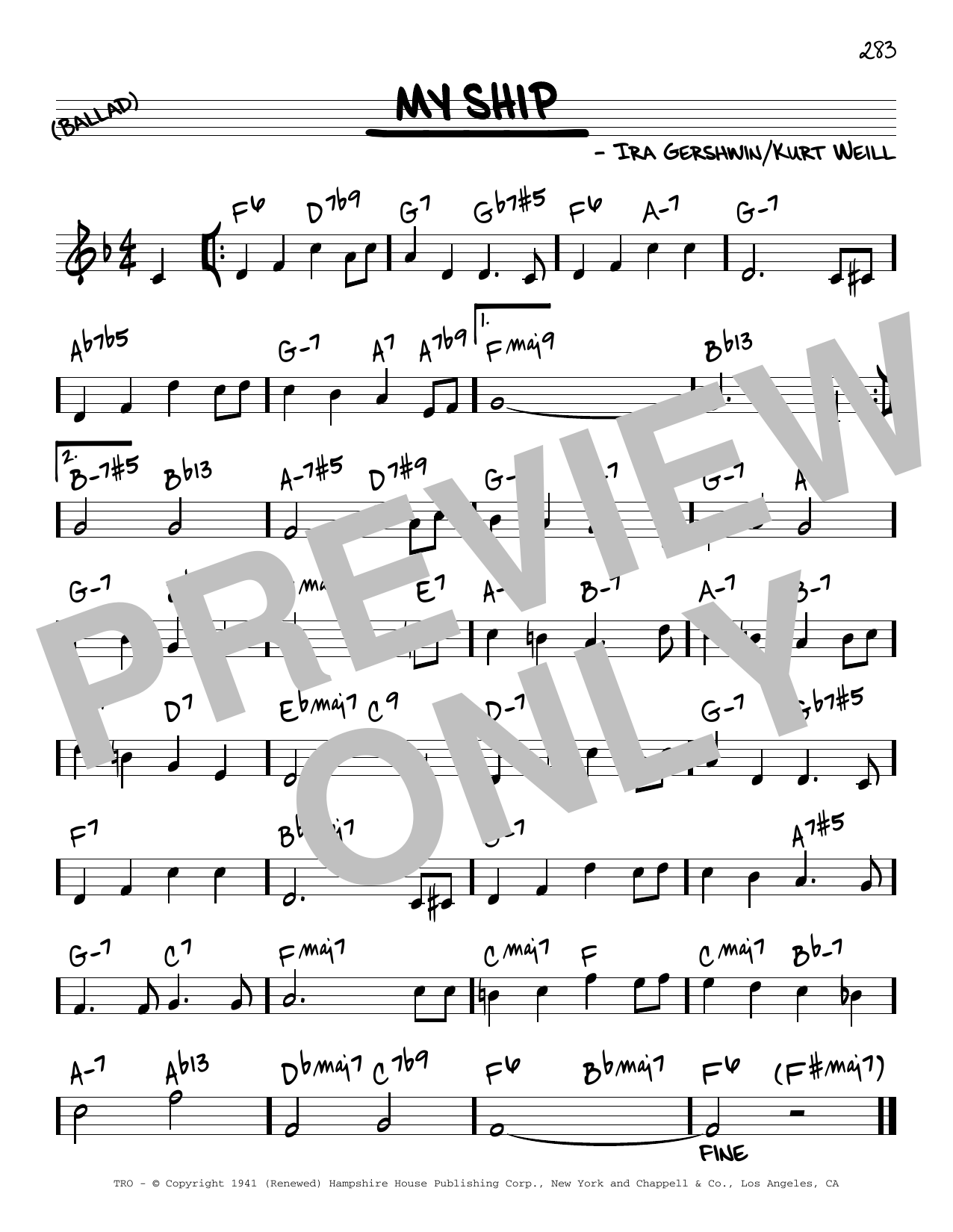 Produktbild zu:  My Ship [Reharmonized version] (arr. Jack Grassel) - Miles Davis