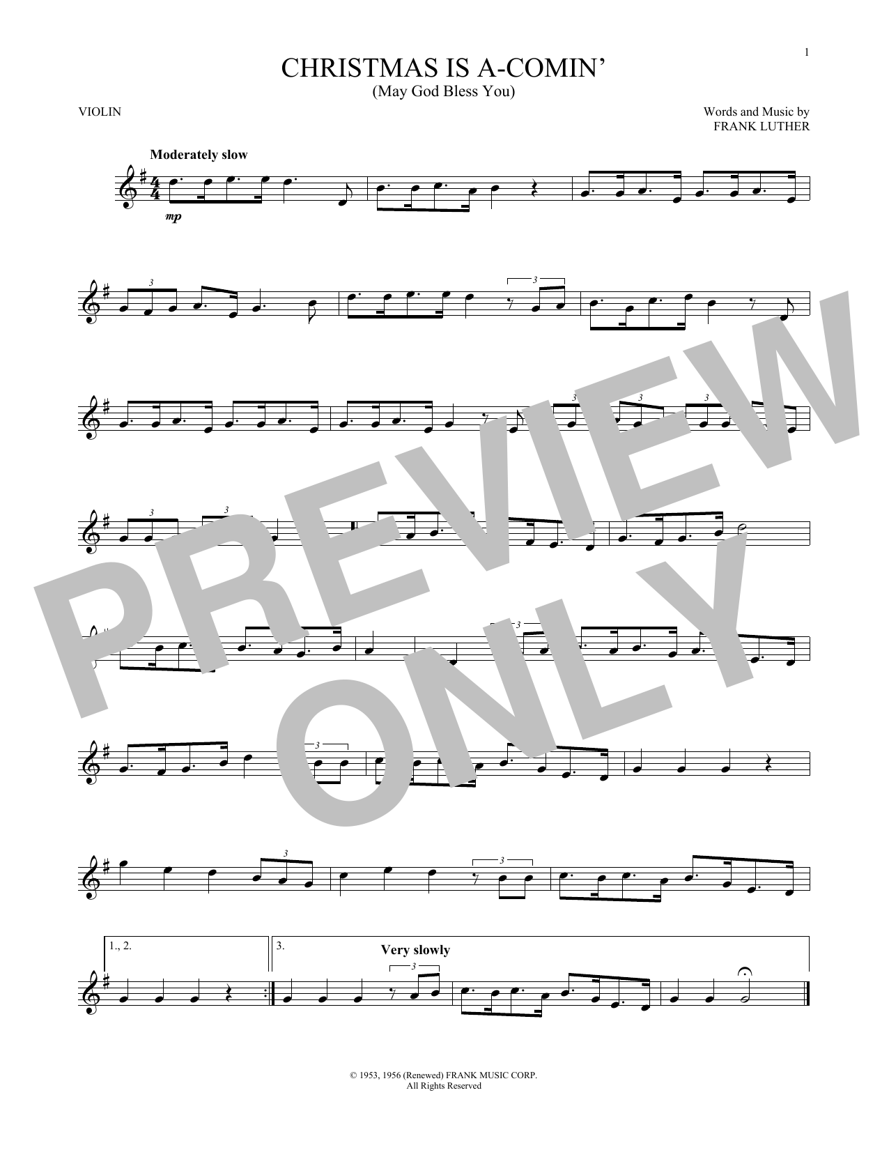 Product gallery: Page 1 of 1 Christmas Is A-Comin' (May God Bless You), Frank Luther