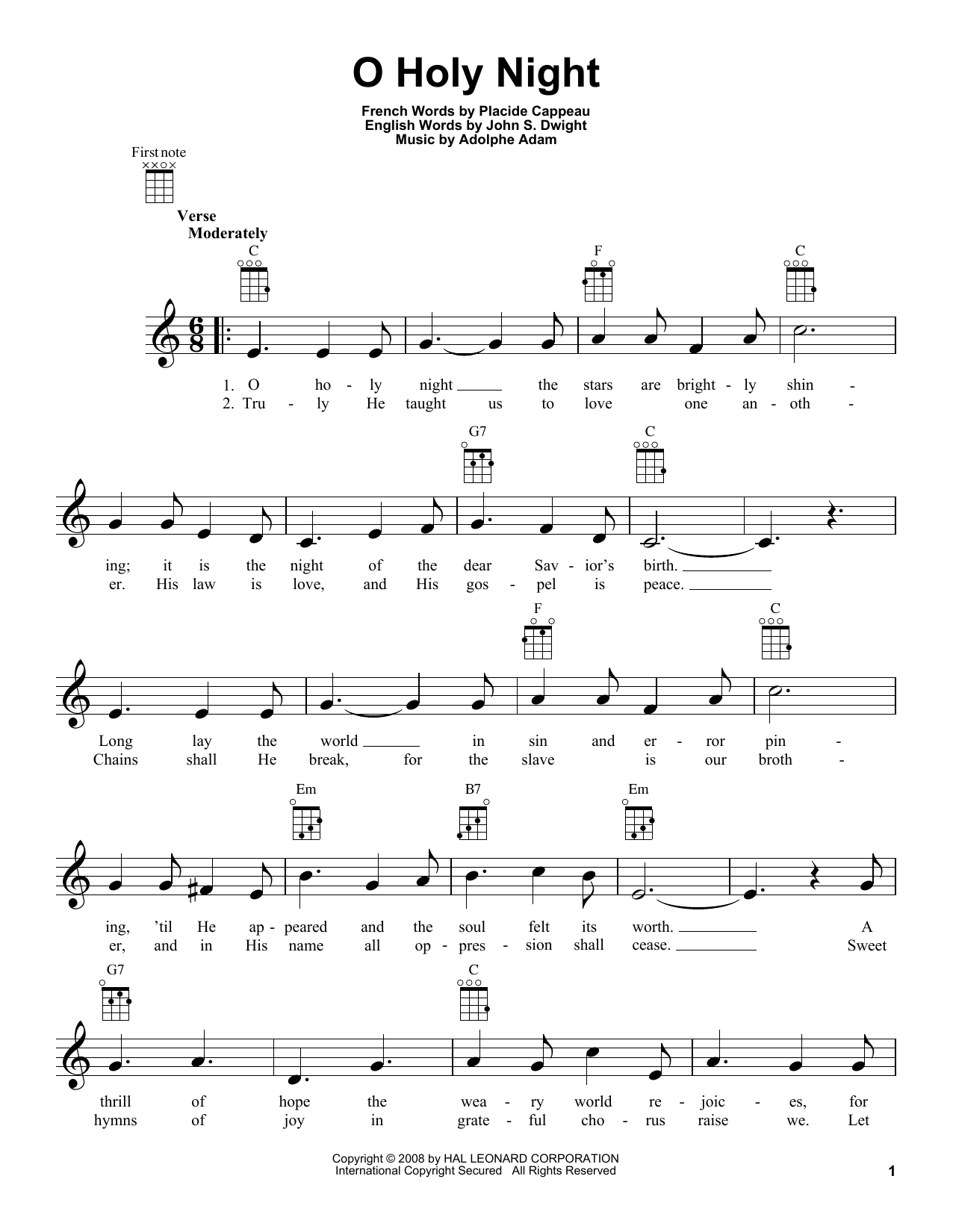 Product gallery: Page 1 of 1 O Holy Night, Adolphe Adam