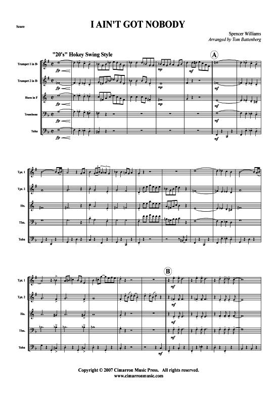 Produktbild zu: I Ain't Got Nobody Spencer Williams