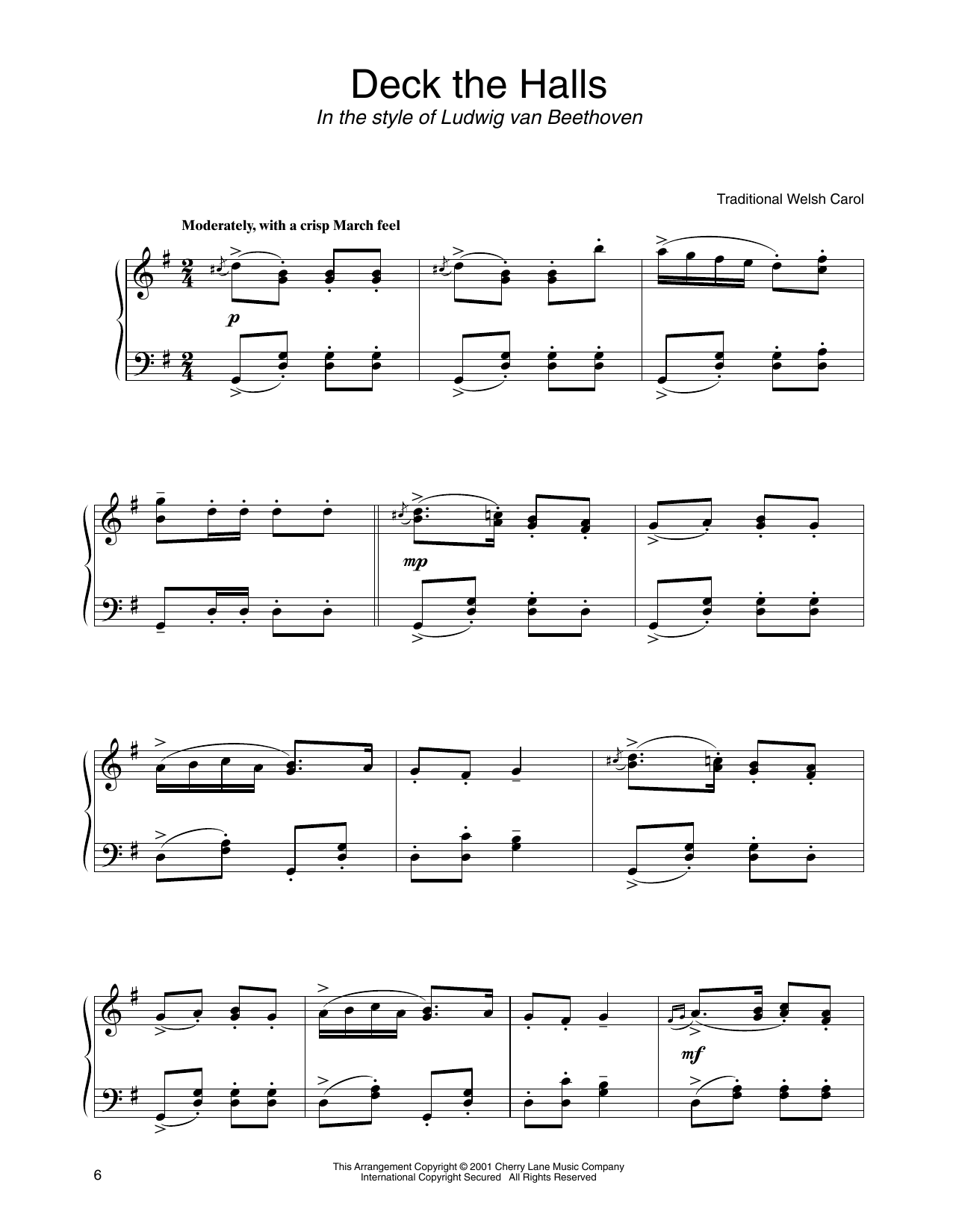 Produktbild zu: Deck The Hall (in the style of Ludwig van Beethoven) (arr. Carol Klose)
