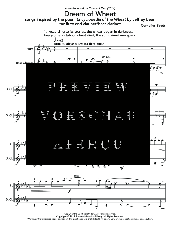 Product gallery: Page 7 of 11 Dream of Wheat, , (woodwind duet flute and clarinet/bass clarinet)