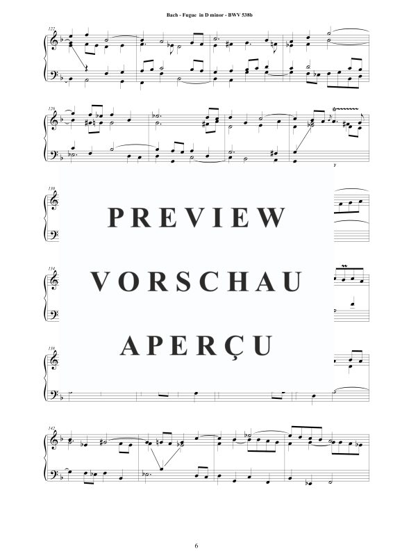 Produktgalerie: Seite 7 von 11 Fuge in D-Moll BWV 538b - Piano Version, , Klavier Solo