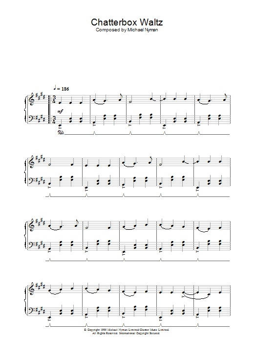 Product gallery: Page 1 of 1 Chatterbox Waltz (from The Diary Of Anne Frank), Michael Nyman