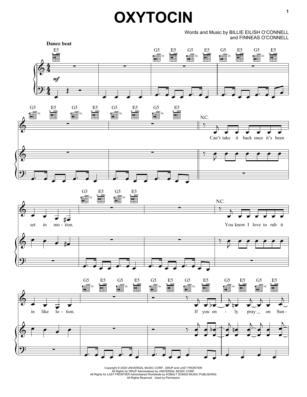 Produktgalerie: Seite 1 von 1 Oxytocin, Billie Eilish, Gesang, Gitarre, Klavier
