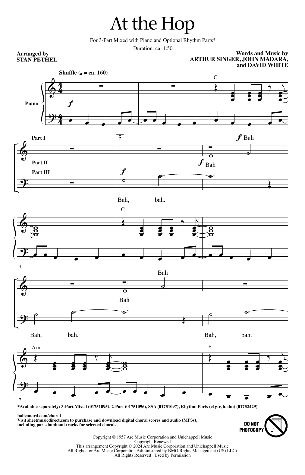 Product picture to: At The Hop (arr. Stan Pethel)