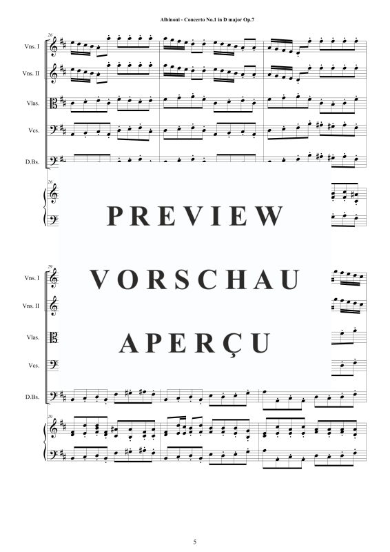 Product gallery: Page 6 of 11 Concerto No.1 in D-Dur Op.7, , String Ensemble and Harpsichord