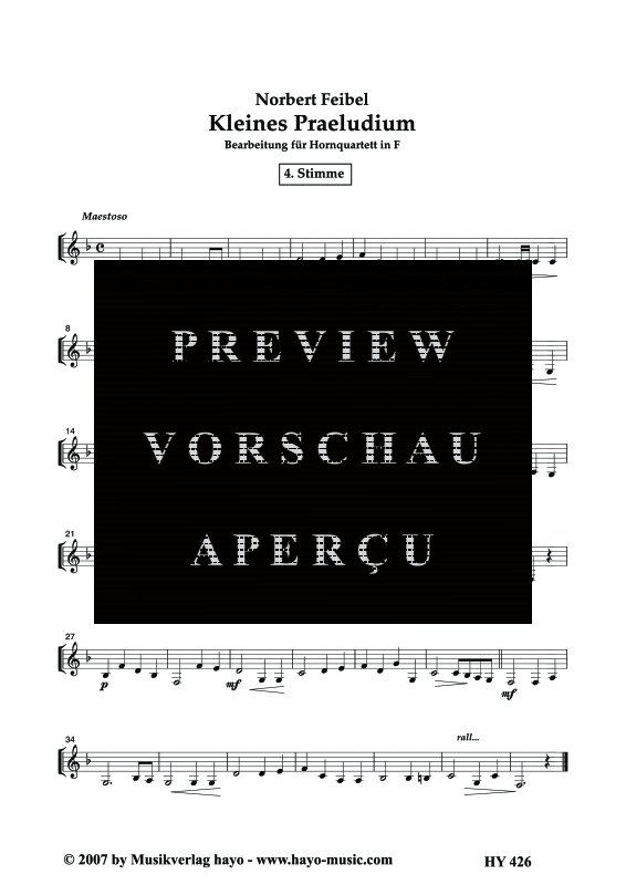 gallery: Kleines Präludium, , (Horn Quartett)