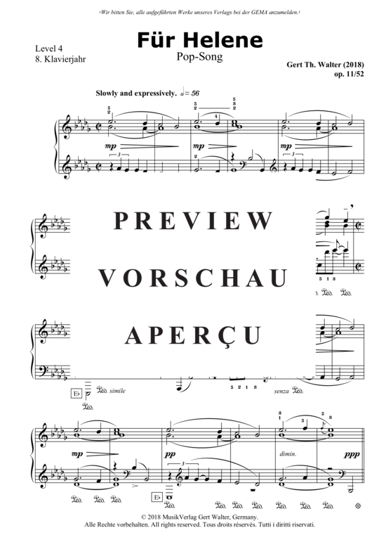 Produktgalerie: Seite 2 von 4 Für Helene , , Klavier Solo