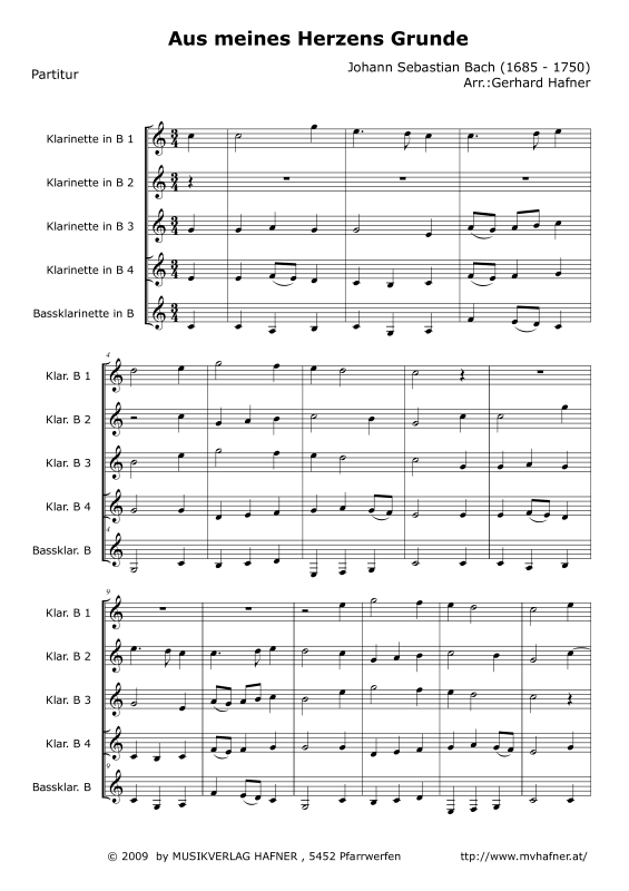 gallery: Aus meines Herzens Grunde, , (Clarinet Quintet)