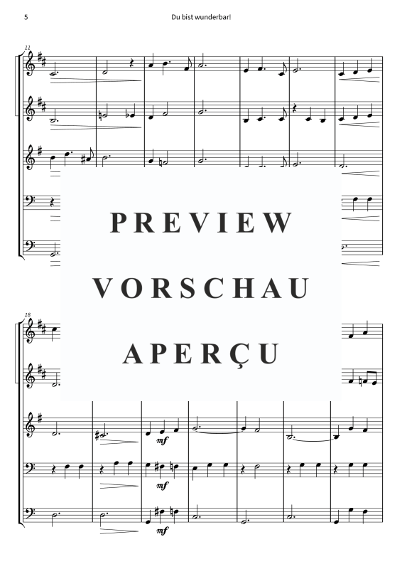 Produktgalerie: Seite 7 von 11 Du bist wunderbar! - Zärtliche Liebeserklärung, , Blechbläser Quintett