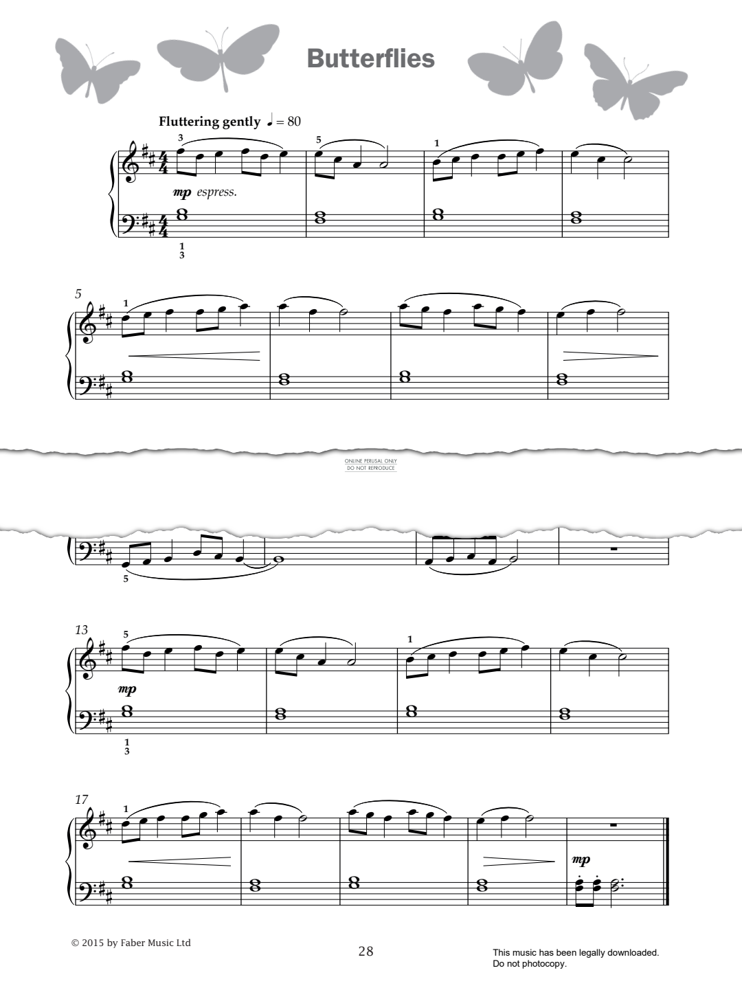 Produktgalerie: Seite 1 von 1 Butterflies (from 'Improve Your Sight-Reading! A Piece a Week Piano Grade 2'), Paul Harris, Klavier