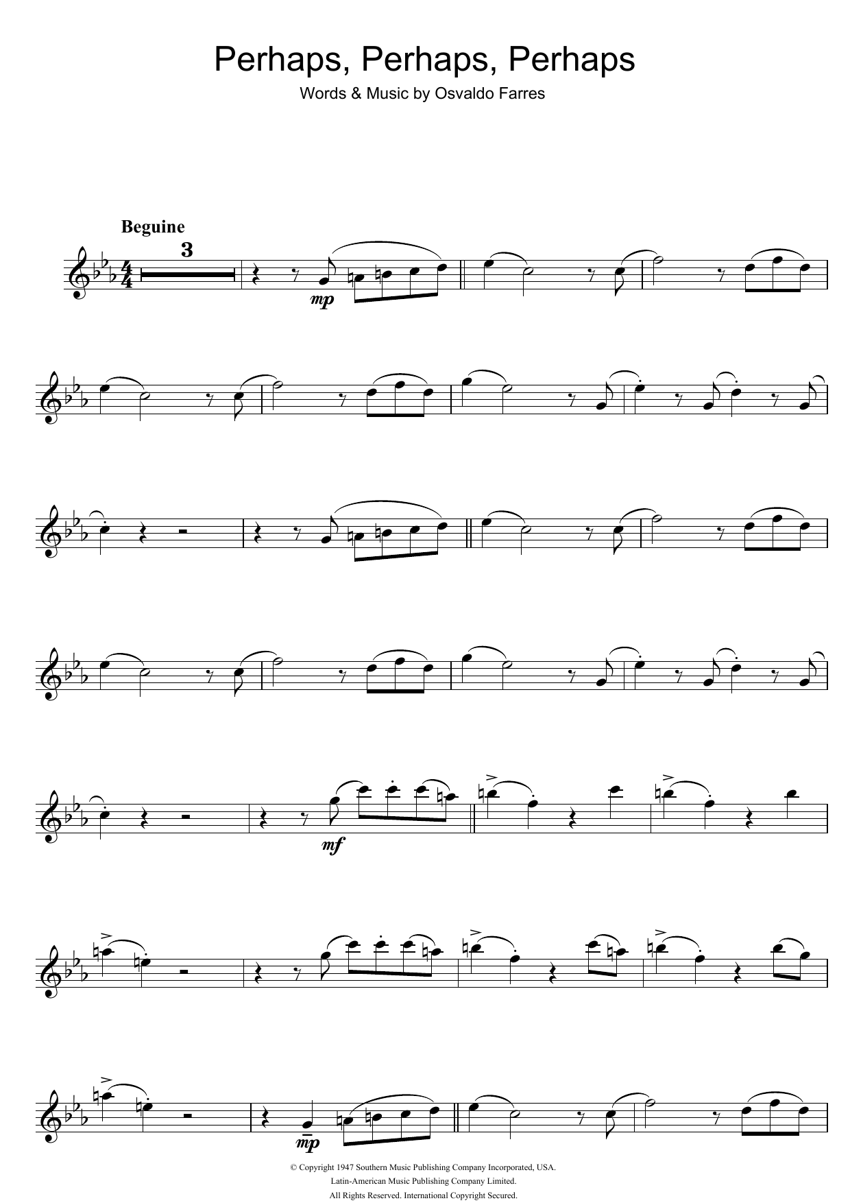 Product gallery: Page 1 of 1 Perhaps, Perhaps, Perhaps (Quizas, Quizas, Quizas), Osvaldo Farres