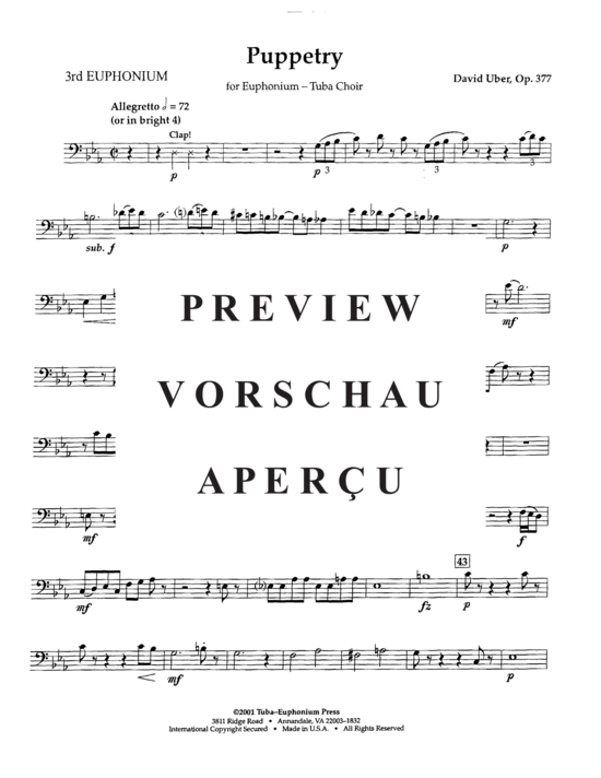 Produktgalerie: Seite 19 von 21 Puppetry , , (Tuba Ensemble EEEETT)