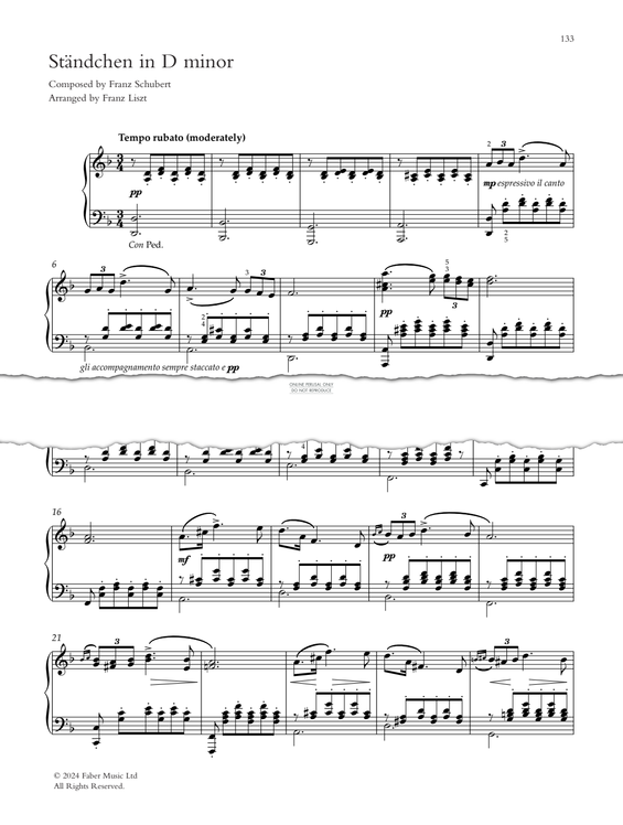 Produktgalerie: Seite 1 von 1 Ständchen in D Minor, Franz Schubert, Klavier