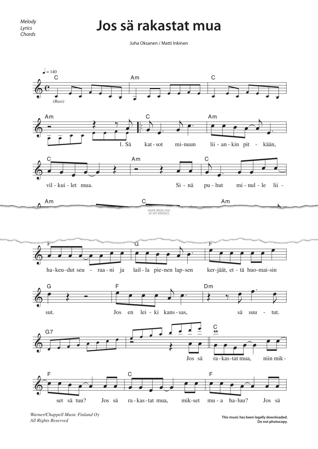 Product gallery: Page 1 of 1 Jos sä rakastat mua, 