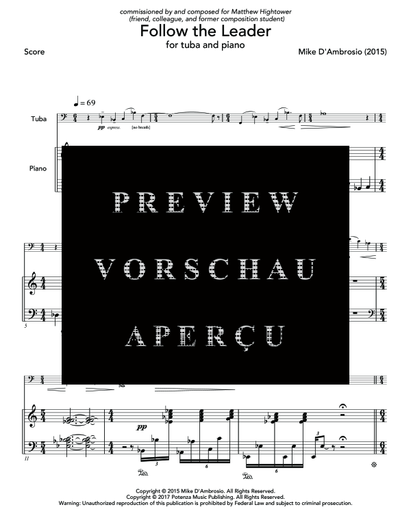 Product gallery: Page 5 of 11 Follow The Leader, , (tuba and piano)