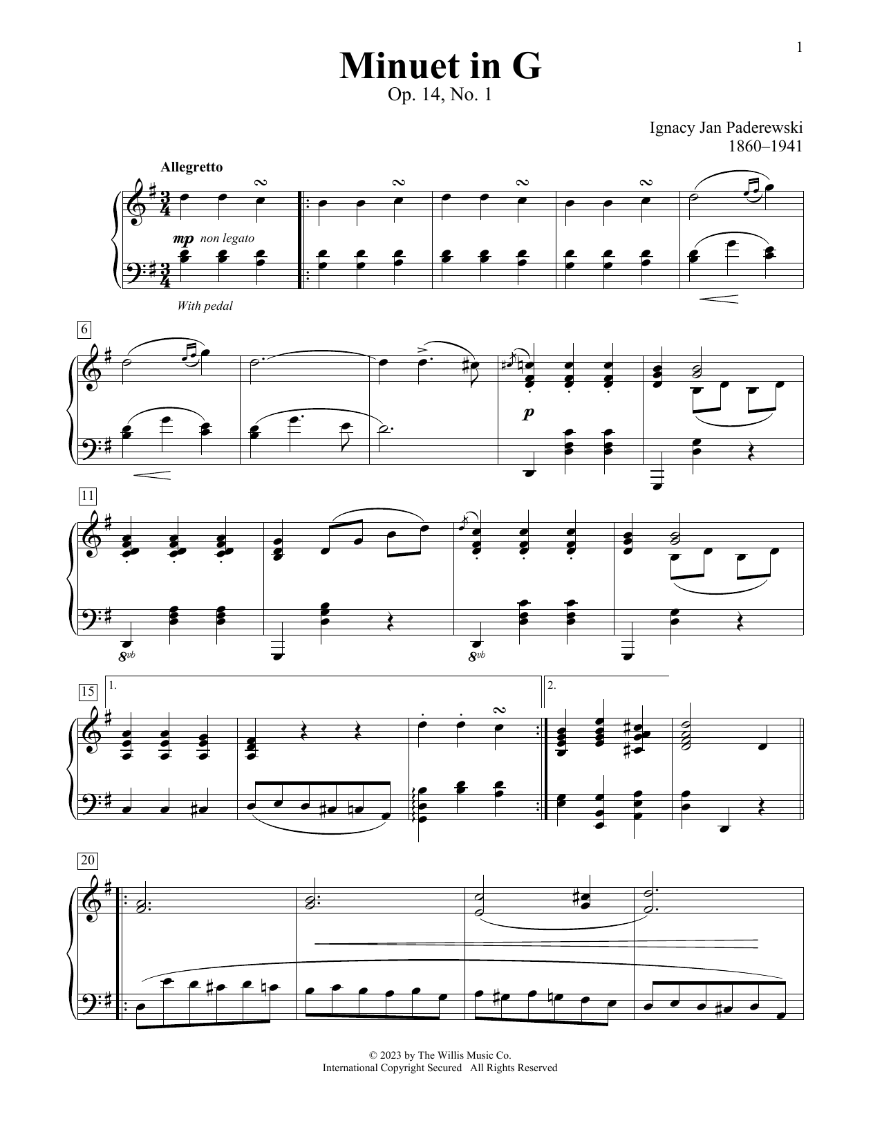Produktbild zu: Minuet In G (Menuet)