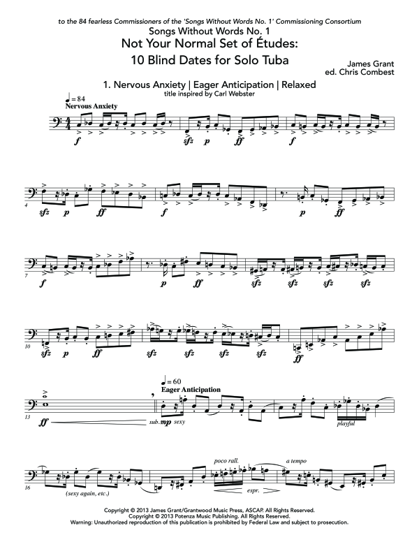 Product gallery: Page 1 of 11 Not Your Normal Set of Etudes: 10 Blind Dates, , (Tuba Solo)