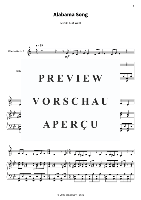 gallery: Alabama Song, , (Klarinette in B und Klavier)