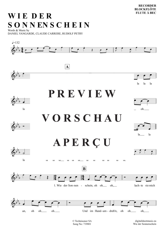 Product gallery: Page 2 of 4 Wie Der Sonnenschein , Holm, Michael, (recorder)