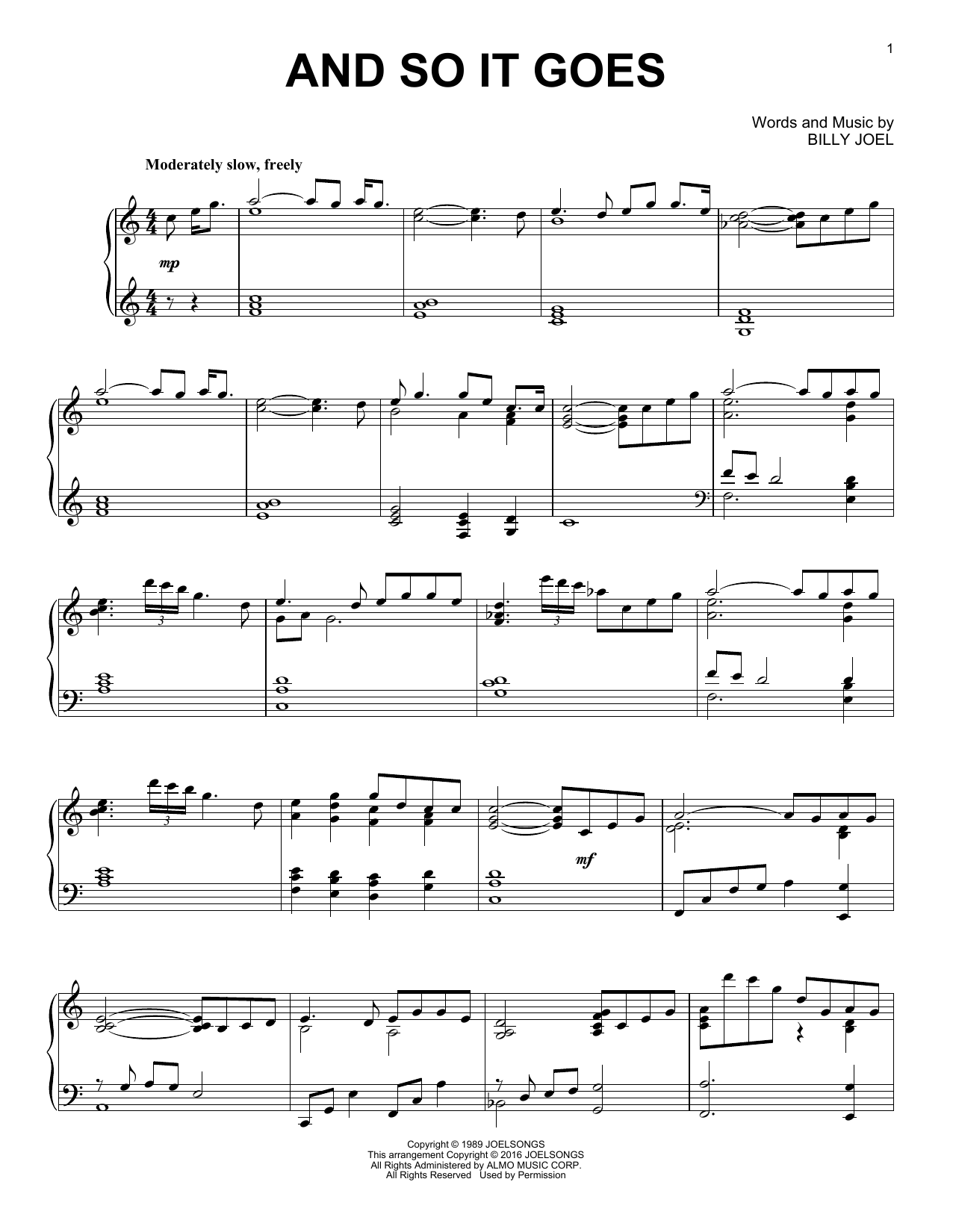 Product gallery: Page 1 of 1 And So It Goes [Jazz version], Billy Joel