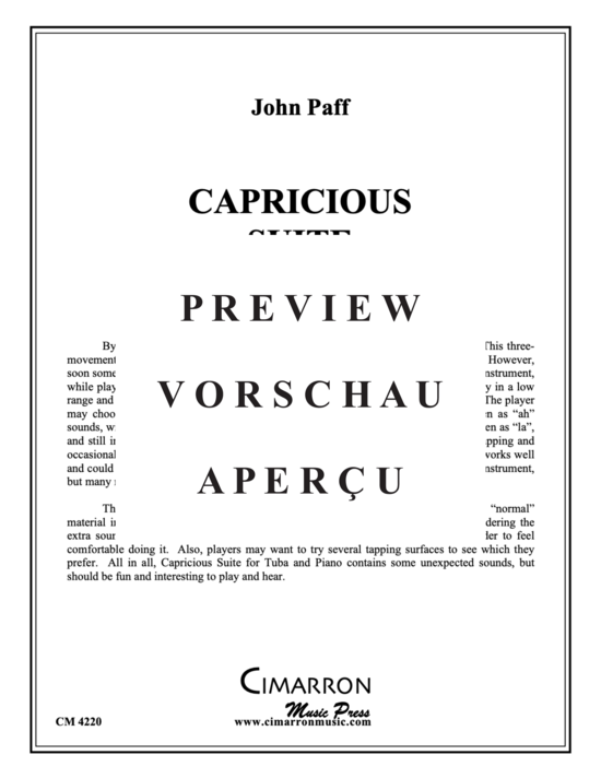 Product gallery: Page 2 of 22 Capricious Suite , , (Tuba, Voice, Percussion + Klavier)