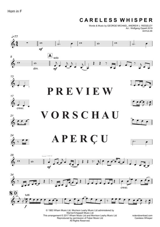 Product gallery: Page 13 of 20 Careless Whisper , Michael, George, (Brass Quintet)