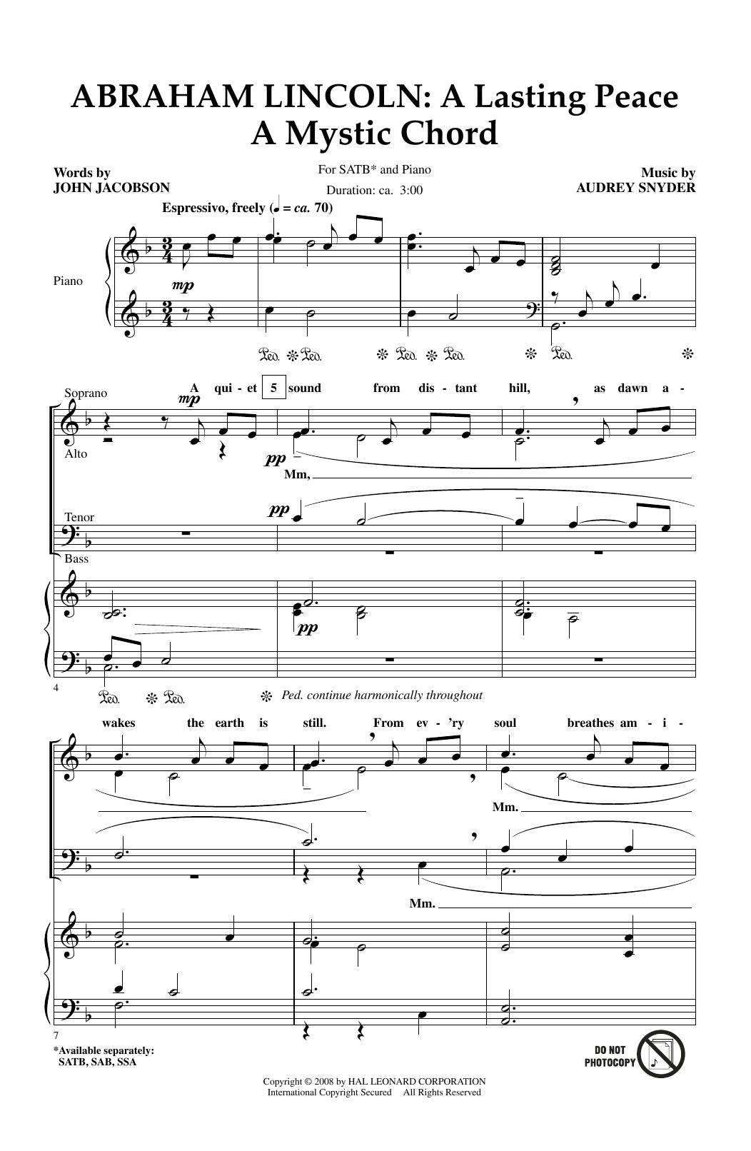 Produktgalerie: Seite 1 von 1 Abraham Lincoln: A Lasting Peace, John Jacobson, Chor