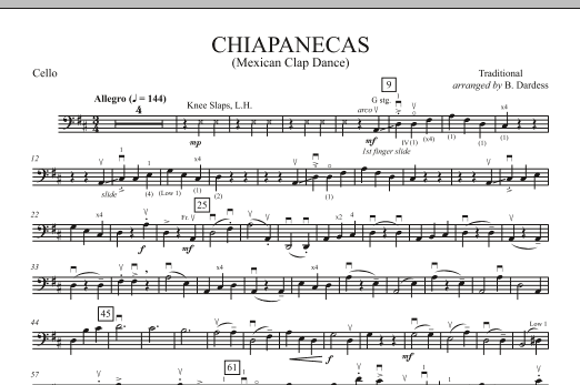 Product picture to: Chiapanecas (Mexican Clap Dance) - Cello