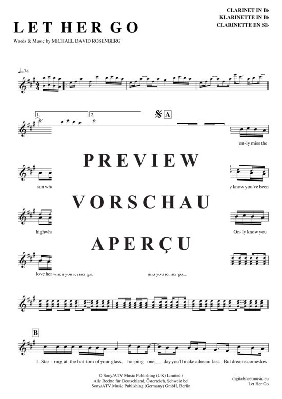 Product gallery: Page 2 of 4 Let her go , Passenger, Clarinet in B-flat