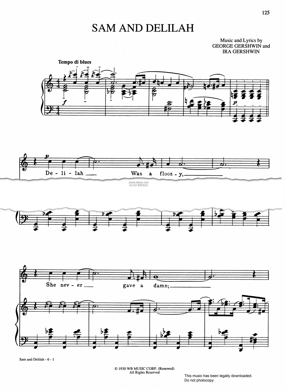 Product gallery: Page 1 of 1 Sam And Delilah (from 'Girl Crazy'), Sarah Vaughan