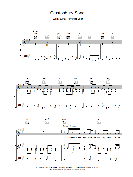 Product gallery: Page 1 of 1 Glastonbury Song, The Waterboys
