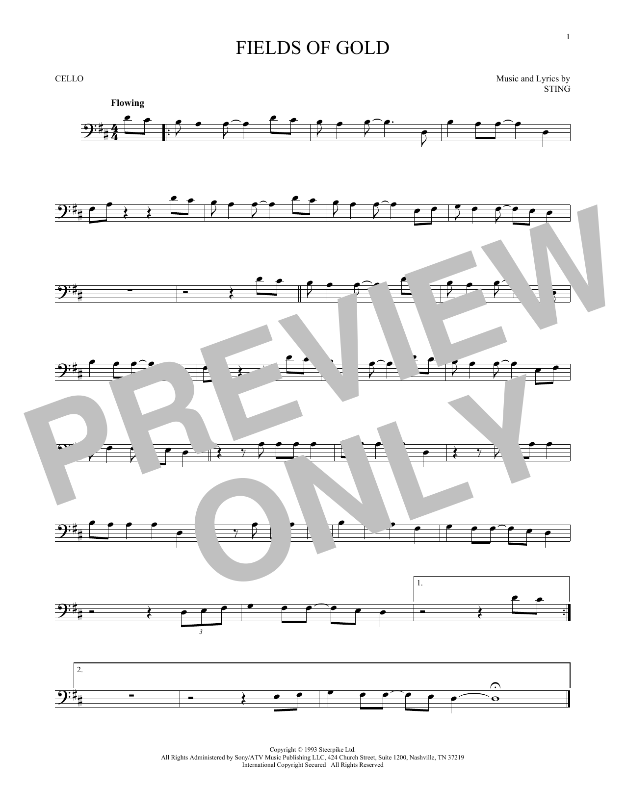 Produktgalerie: Seite 1 von 1 Fields Of Gold, Sting, Violoncello