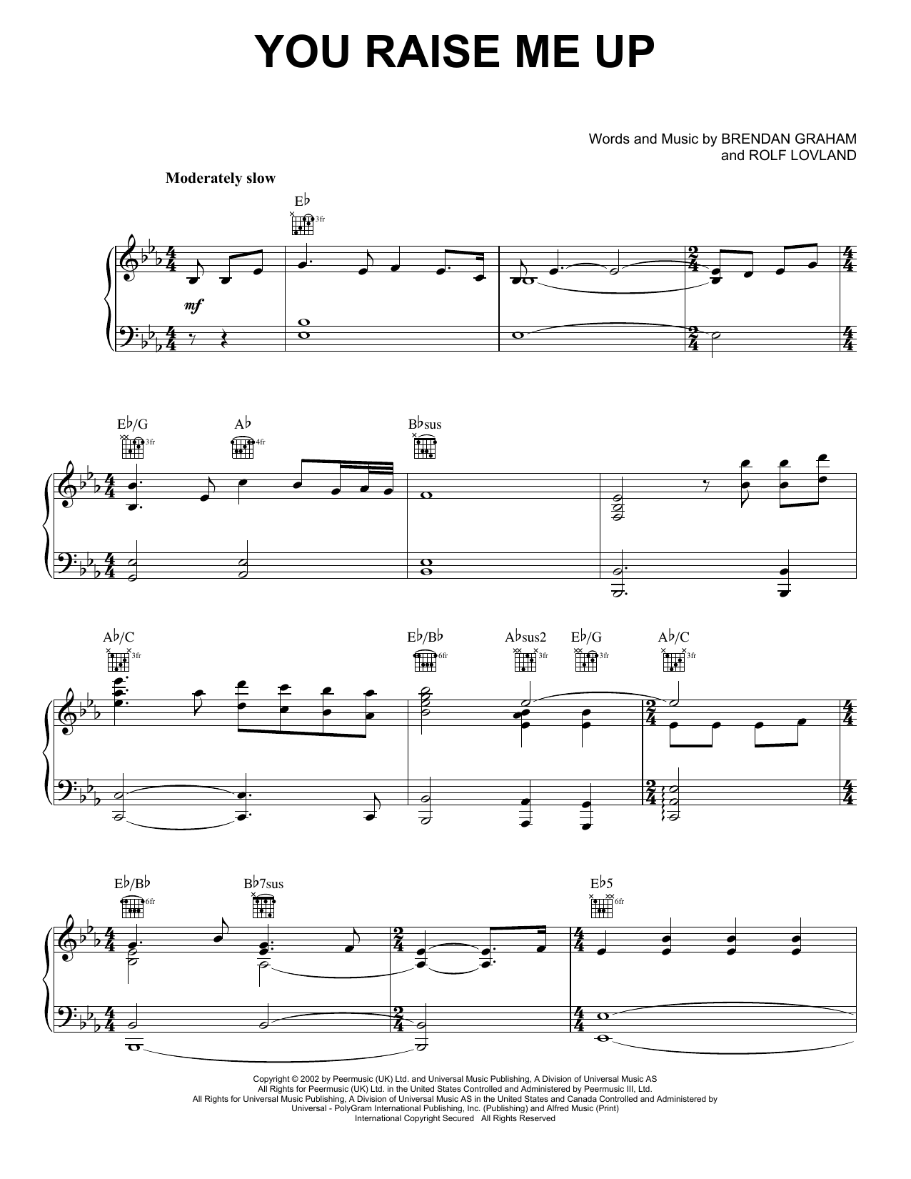 Produktgalerie: Seite 1 von 1 You Raise Me Up, Josh Groban, Gesang, Gitarre, Klavier