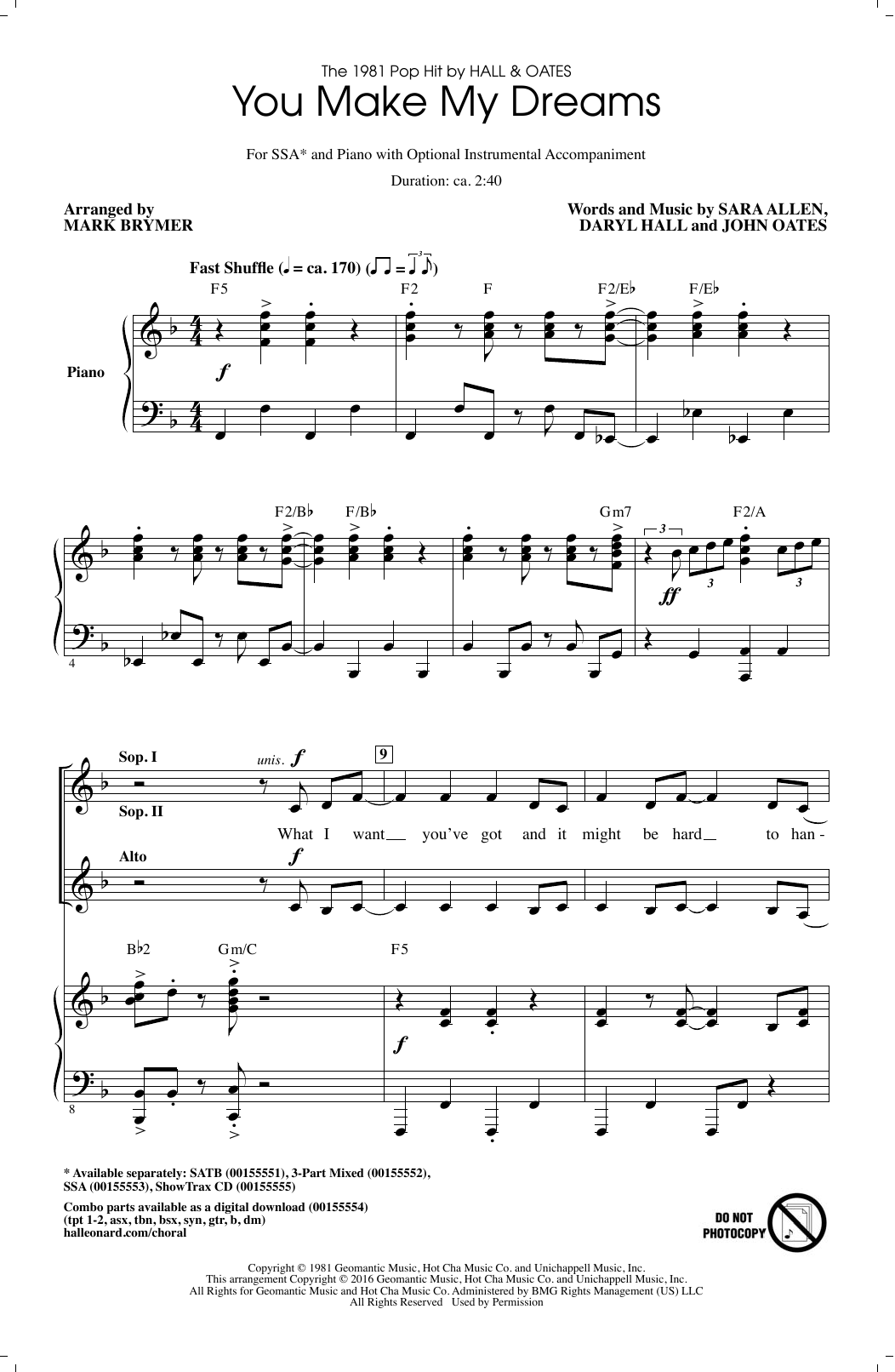 Produktgalerie: Seite 1 von 1 You Make My Dreams, Mark Brymer, Chor