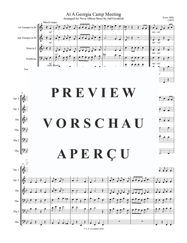 Produktgalerie: Seite 3 von 10 At a Georgia Camp Meeting, , Blechbläserquintett