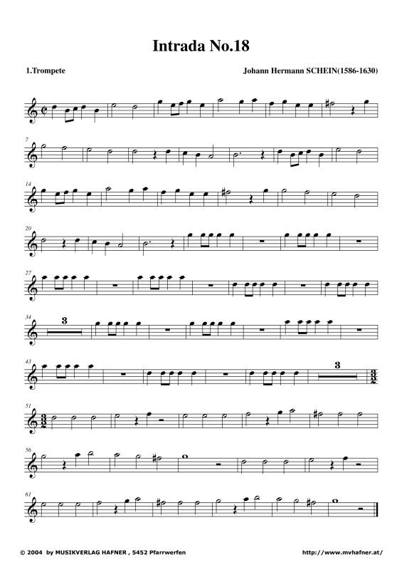 Produktgalerie: Seite 1 von 8 Intrade No.18, , (Blechbläse Quintett)